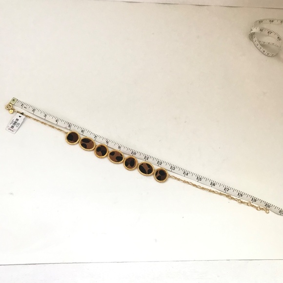 TALBOTS Statement Necklace Leopard Print Black and Gold - Picture 13 of 15